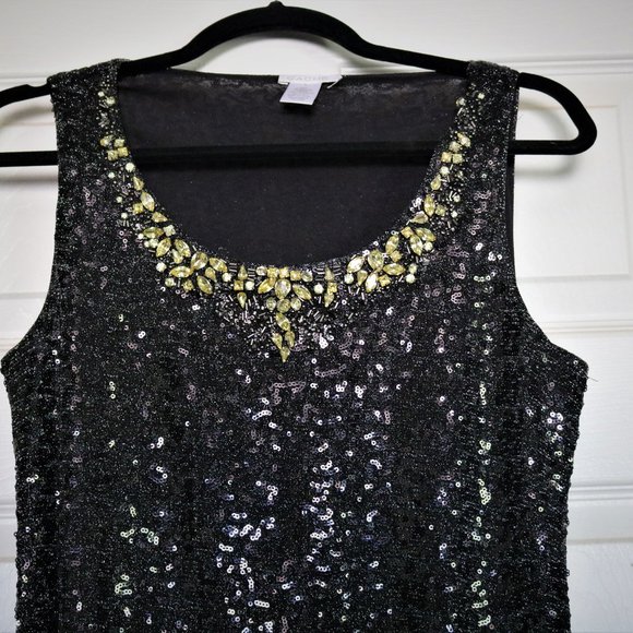 Fully Sequined Embellished Festive Tank Top - Picture 2 of 5